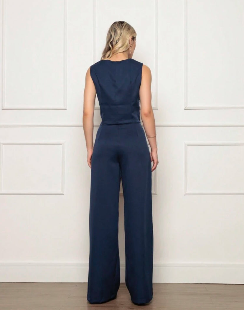 Conjunto Feminino Colete e Calça de Alfaiataria Chic