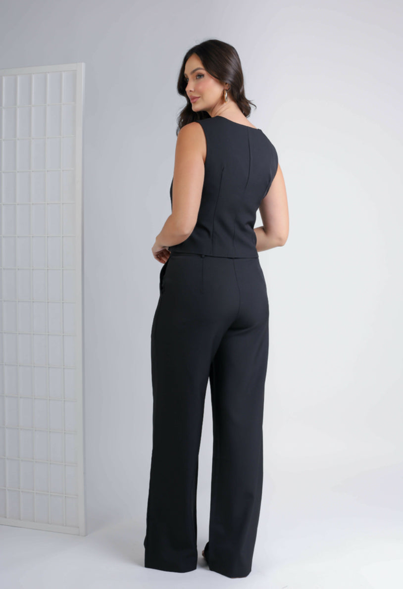 Conjunto Feminino Colete e Calça de Alfaiataria Chic