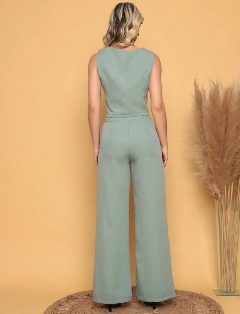 Conjunto Feminino Colete e Calça de Alfaiataria Chic
