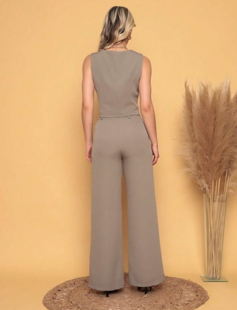Conjunto Feminino Colete e Calça de Alfaiataria Chic