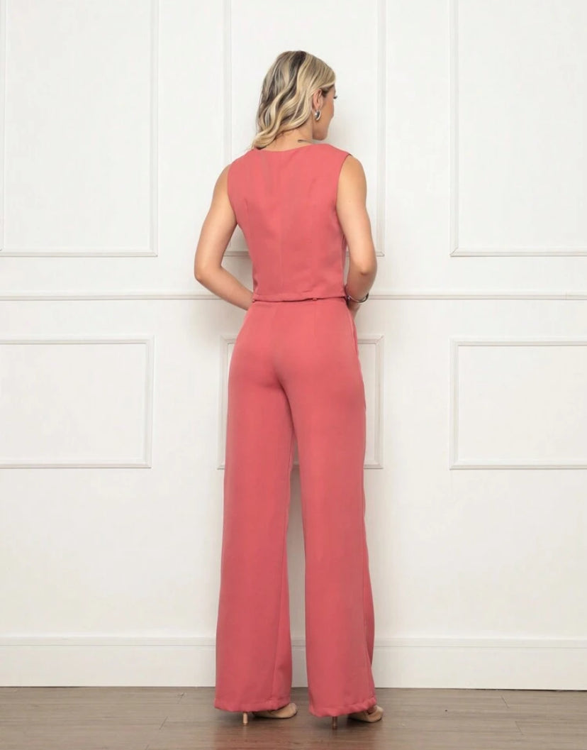 Conjunto Feminino Colete e Calça de Alfaiataria Chic