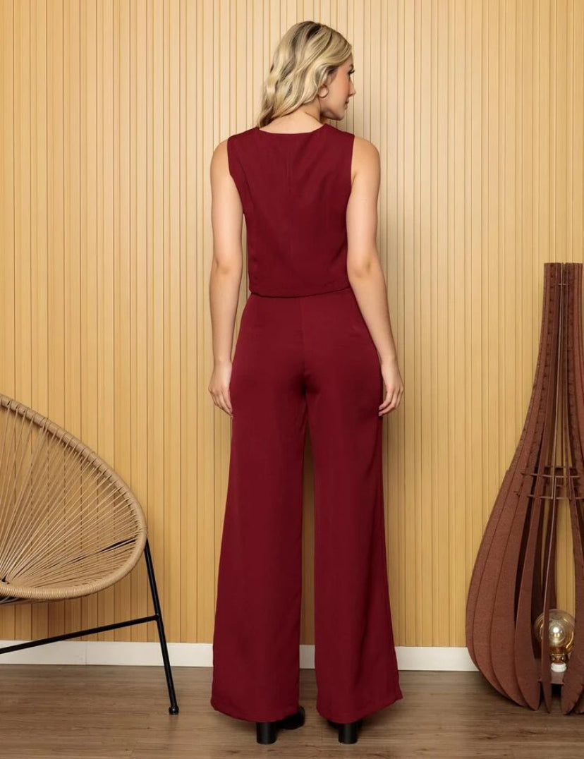 Conjunto Feminino Colete e Calça de Alfaiataria Chic