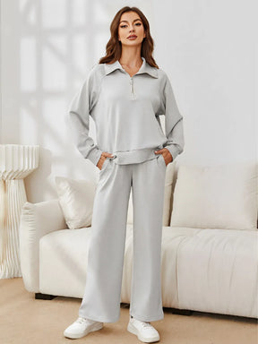 Conjunto Feminino com Suéter Gola Alta e Calça com Cordão - Estilo Bellanita