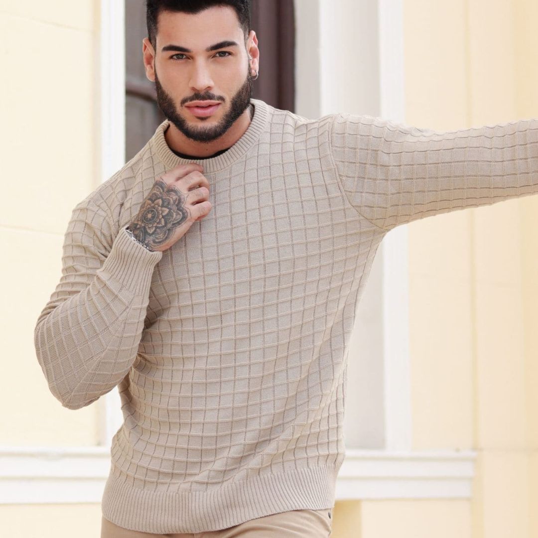 Suéter Tricô Masculina Basic