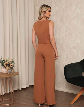 Conjunto Feminino Colete e Calça de Alfaiataria Chic