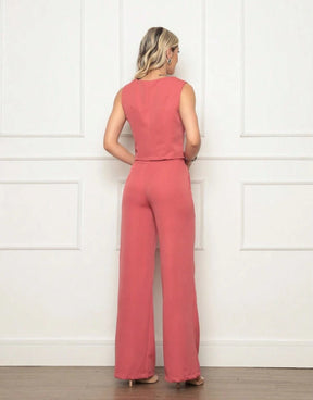 Conjunto Feminino Colete e Calça de Alfaiataria Chic
