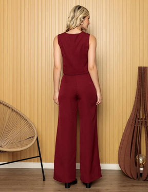 Conjunto Feminino Colete e Calça de Alfaiataria Chic