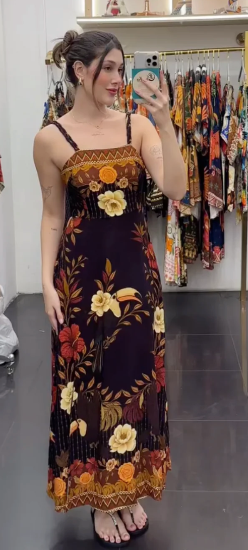 Vestido Longo Aurora Tropical