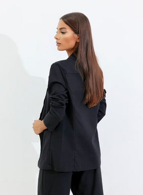 Blazer Feminino de Linho Reto Alongado - Camila Areia